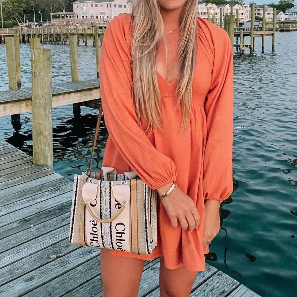 Lovers and friends orange midi dress - Picture 3 of 4